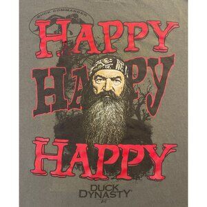 2XL Green Duck Commander Happy Happy Happy Duck Dynasty T-Shirt